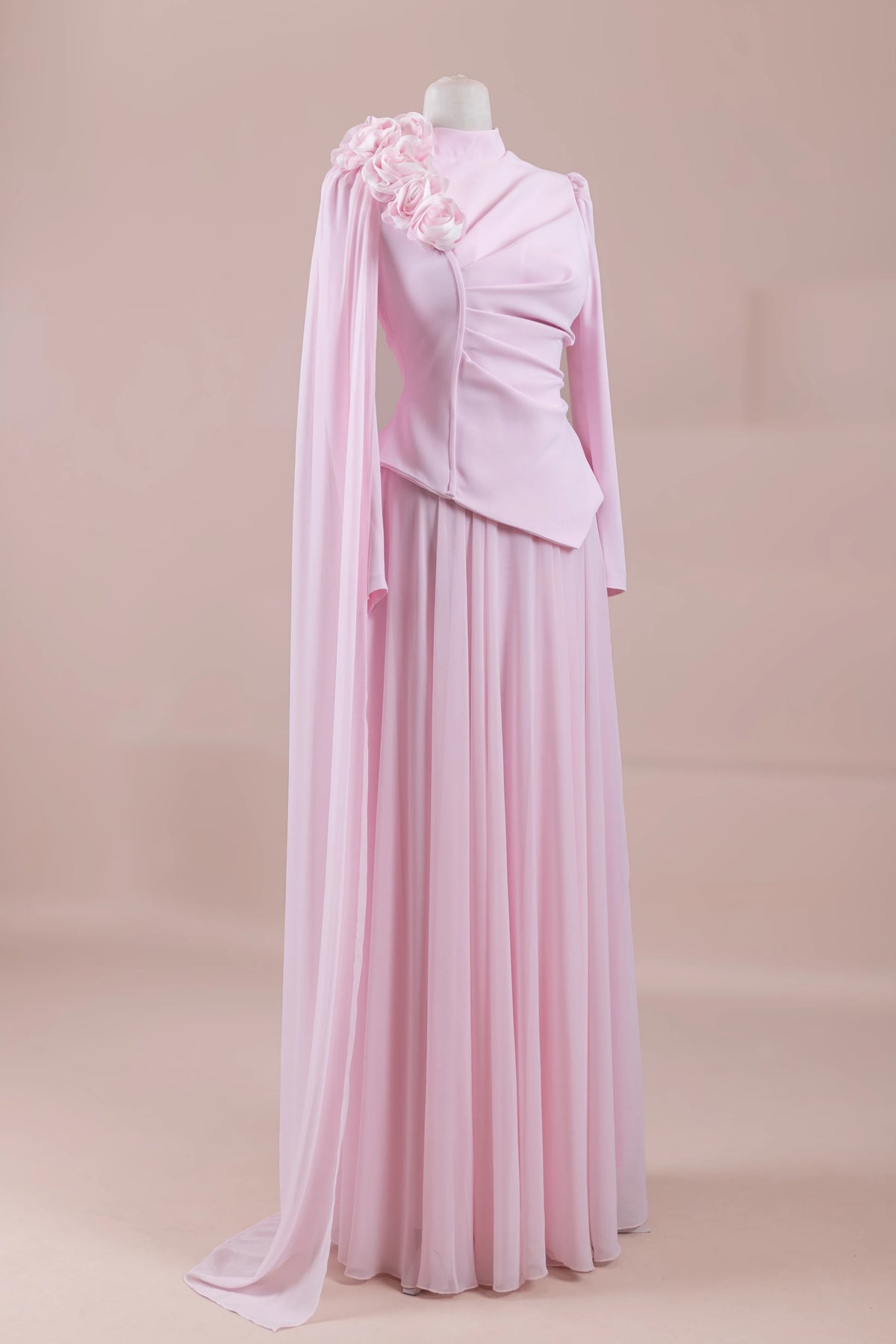 Jade Tesettür Abiye - PEMBE