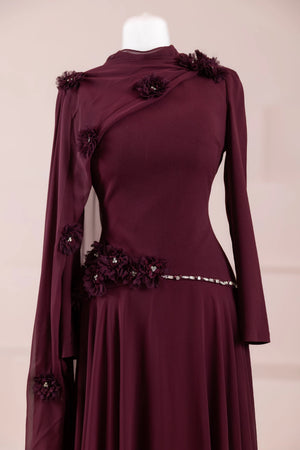 VibeChic Tesettür Abiye - Bordo