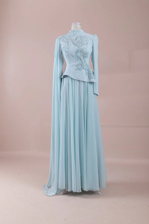 Dreza Tesettür Abiye - pearl blue
