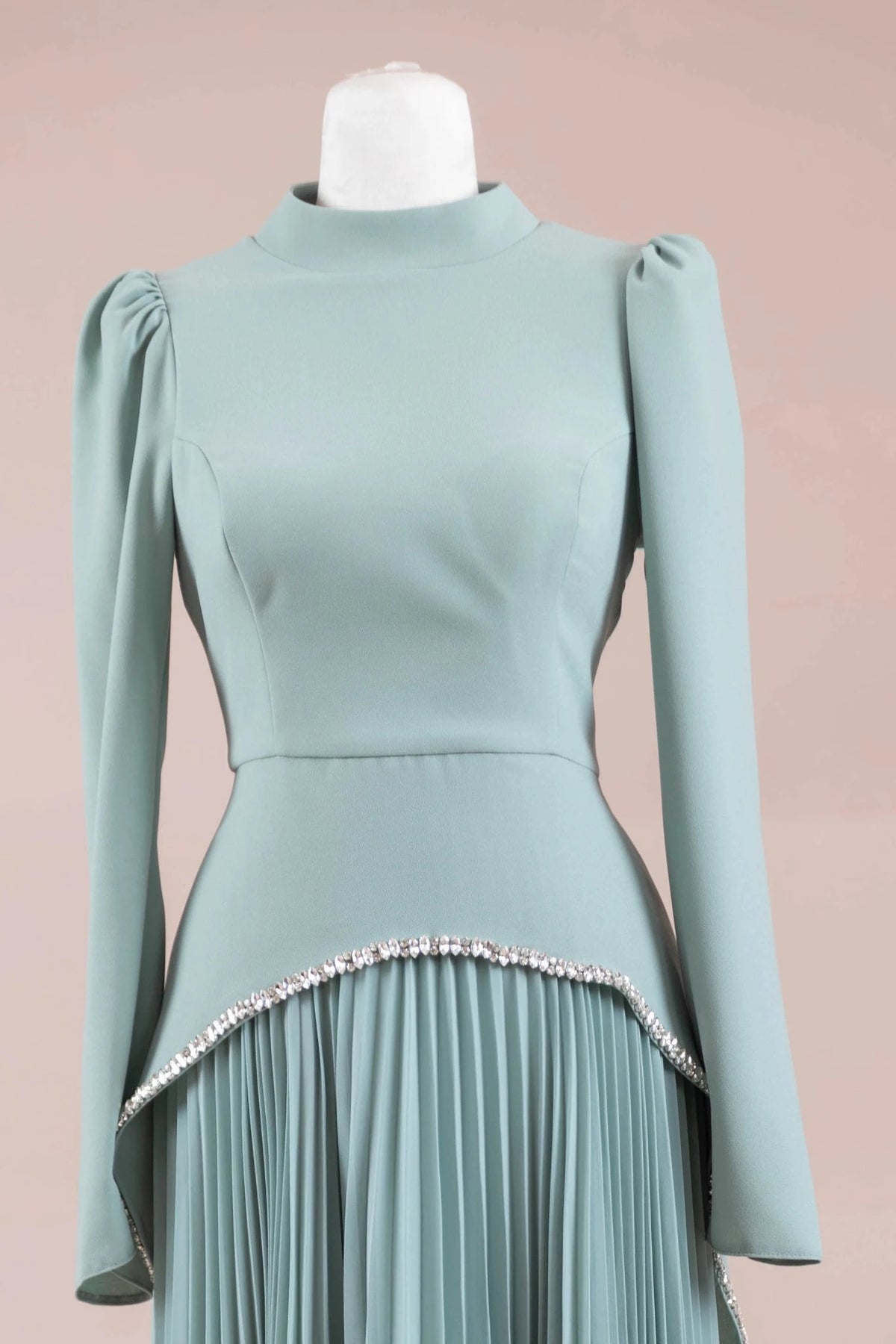 Elise Tesettür Abiye - somon beyaz