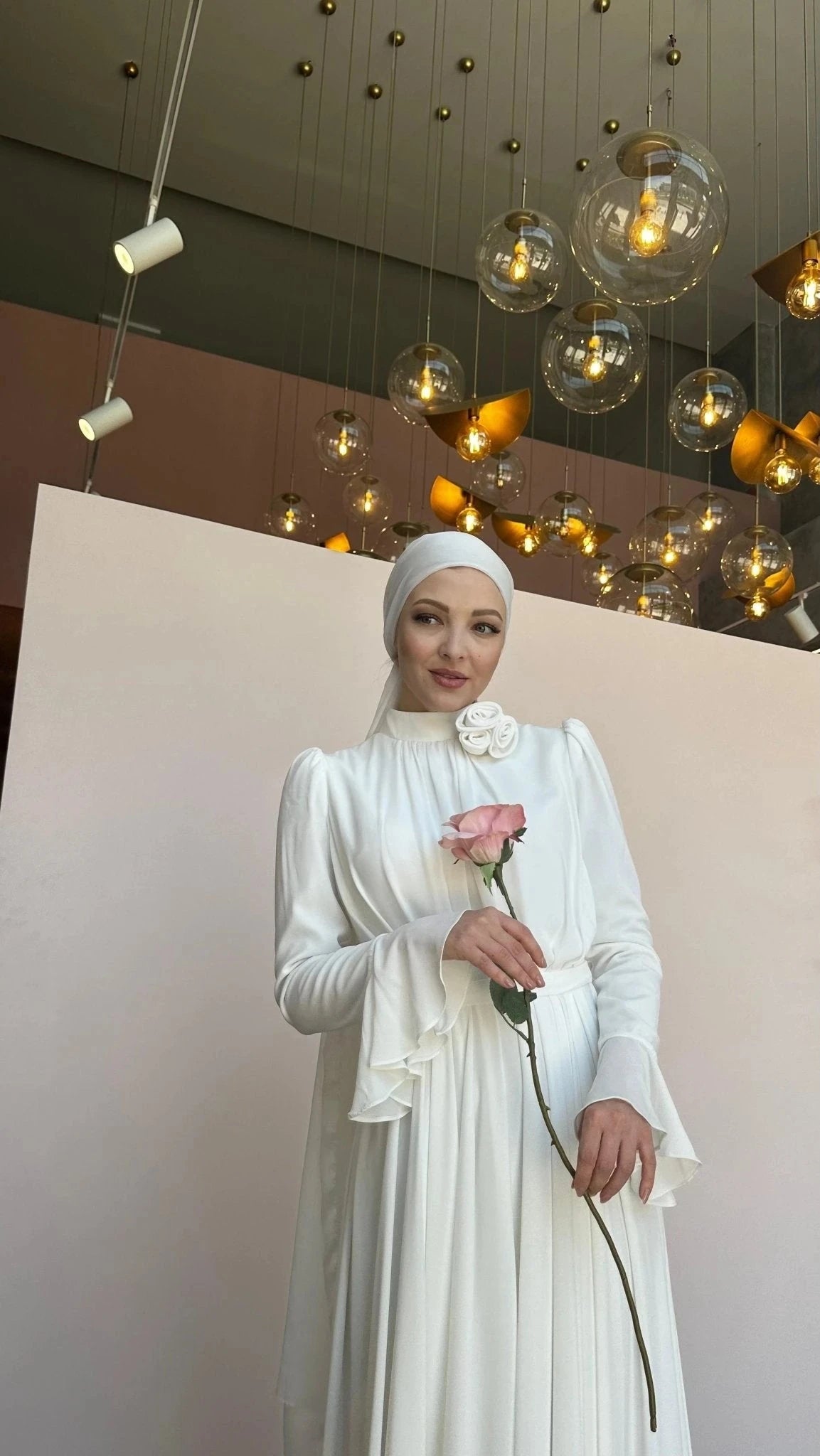 Romantic Tesettur Abiye - PEMBE