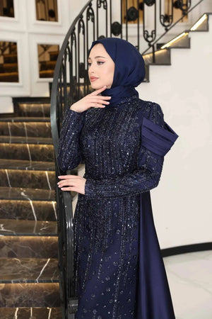 Manolya Tesettür Abiye - haki