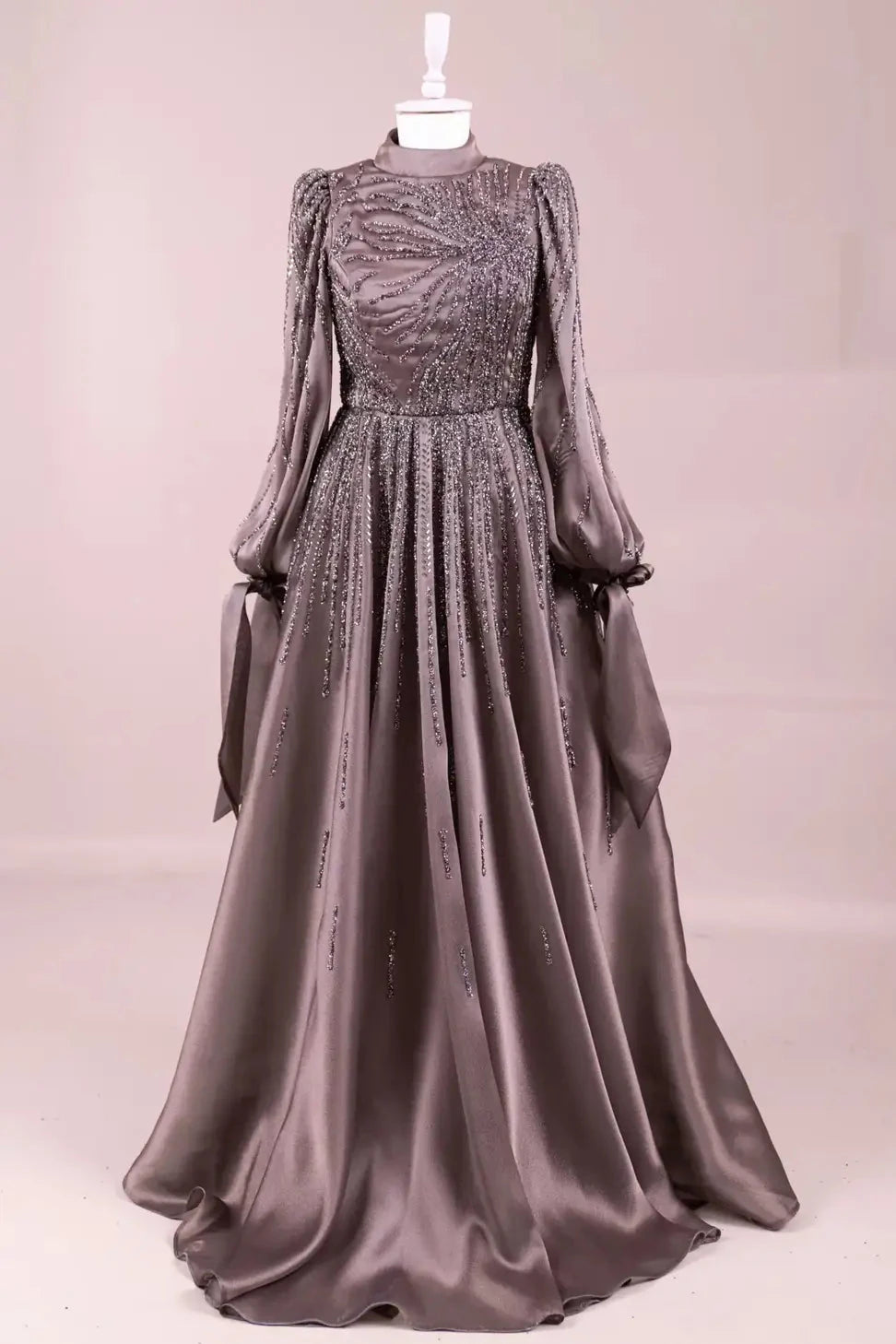 Royale  Tesettür Abiye - Mürdüm