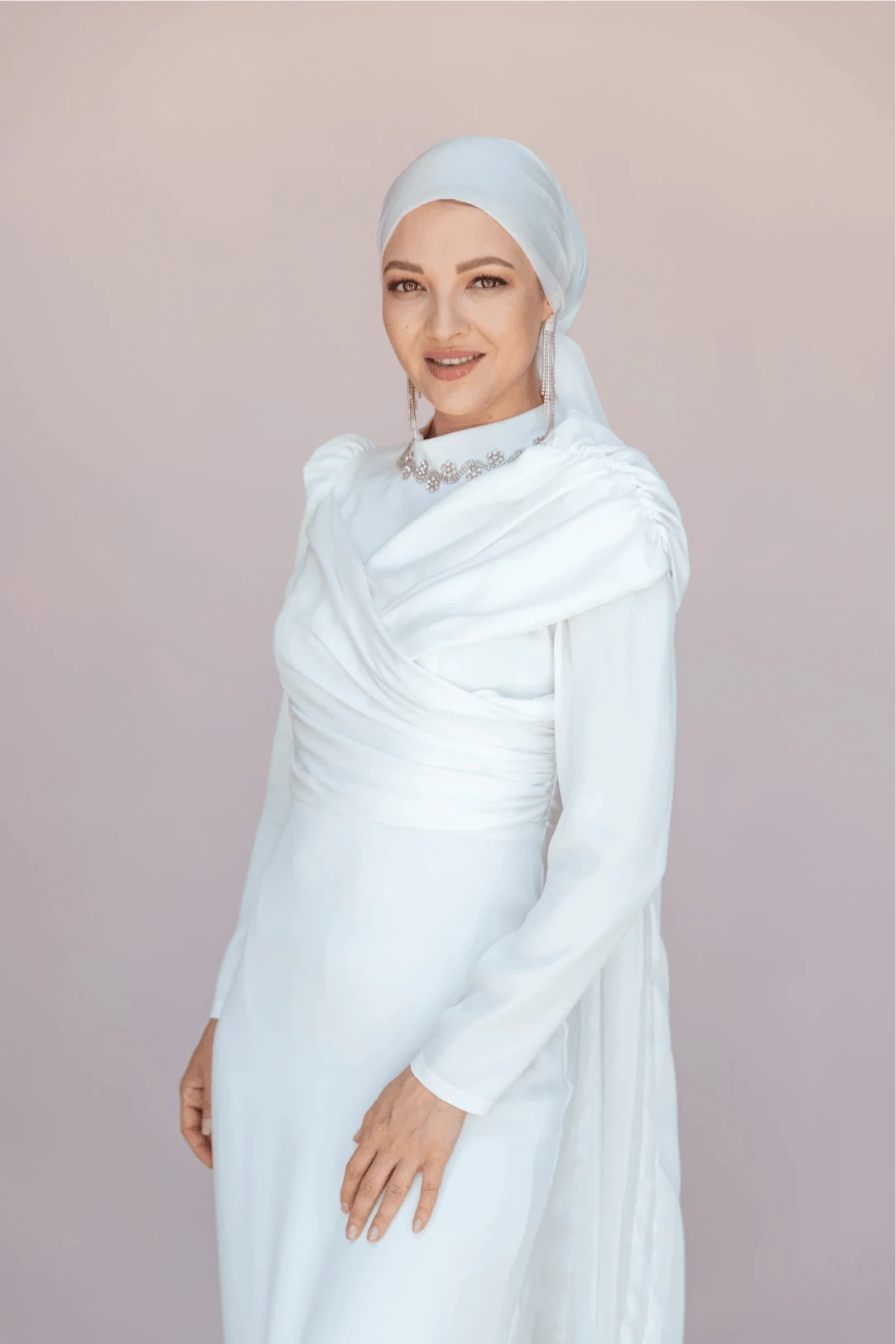 Esperanza Tesettür Abiye - Beyaz