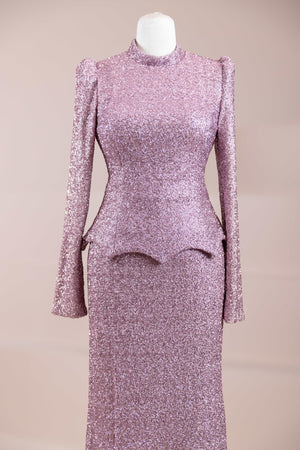 Luxe Tesettür Abiye - PEMBE