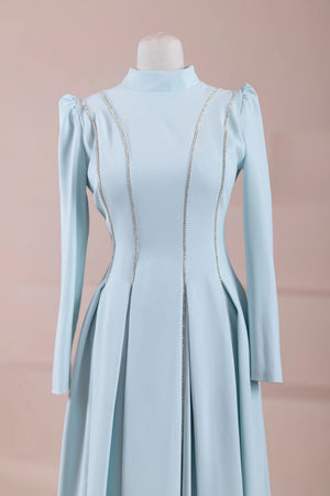 Poudre Tesettür Abiye - pearl blue