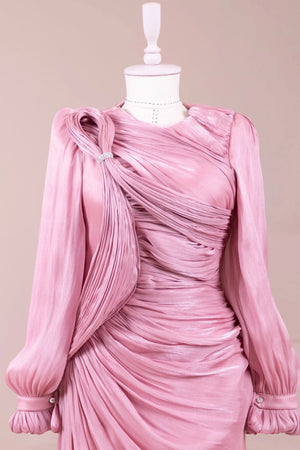 Bloom Tesettür Abiye - PEMBE