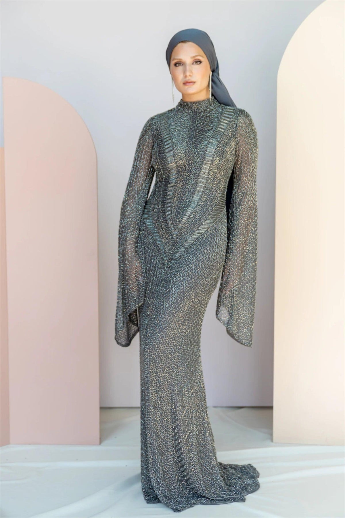 Handmade Embroidered AH1011 - gri