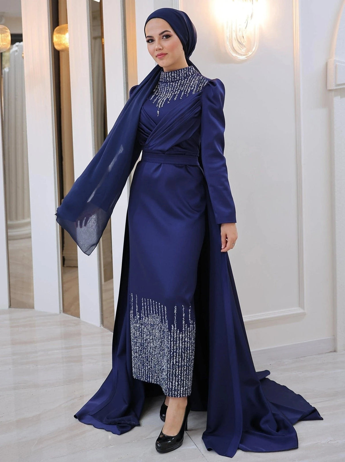 Nisa Tesettür Abiye - Siyah