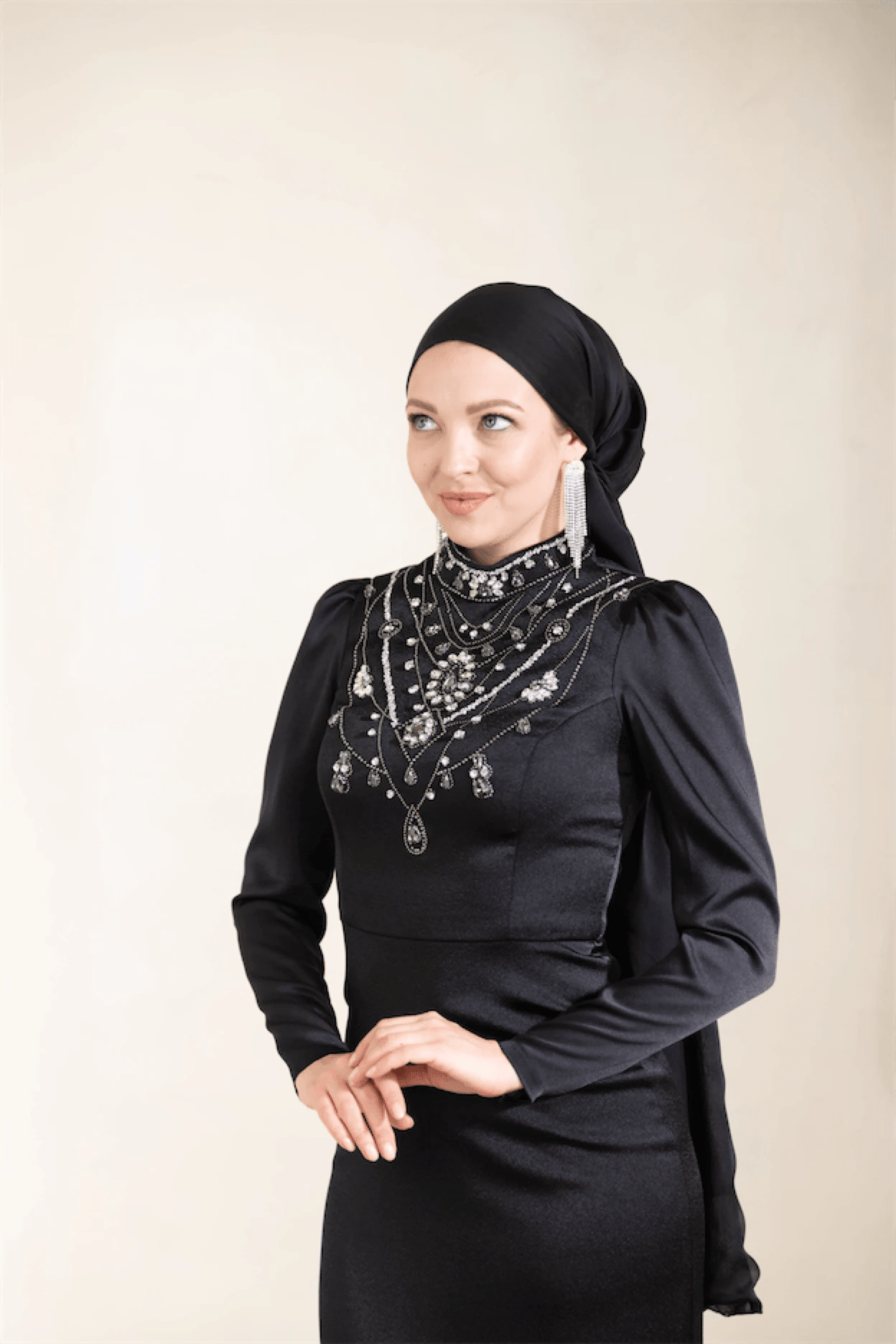Irene Tesettür Abiye - FioraofDress - tesettur - abiye - 46 - Siyahh - hijab - evening - dress