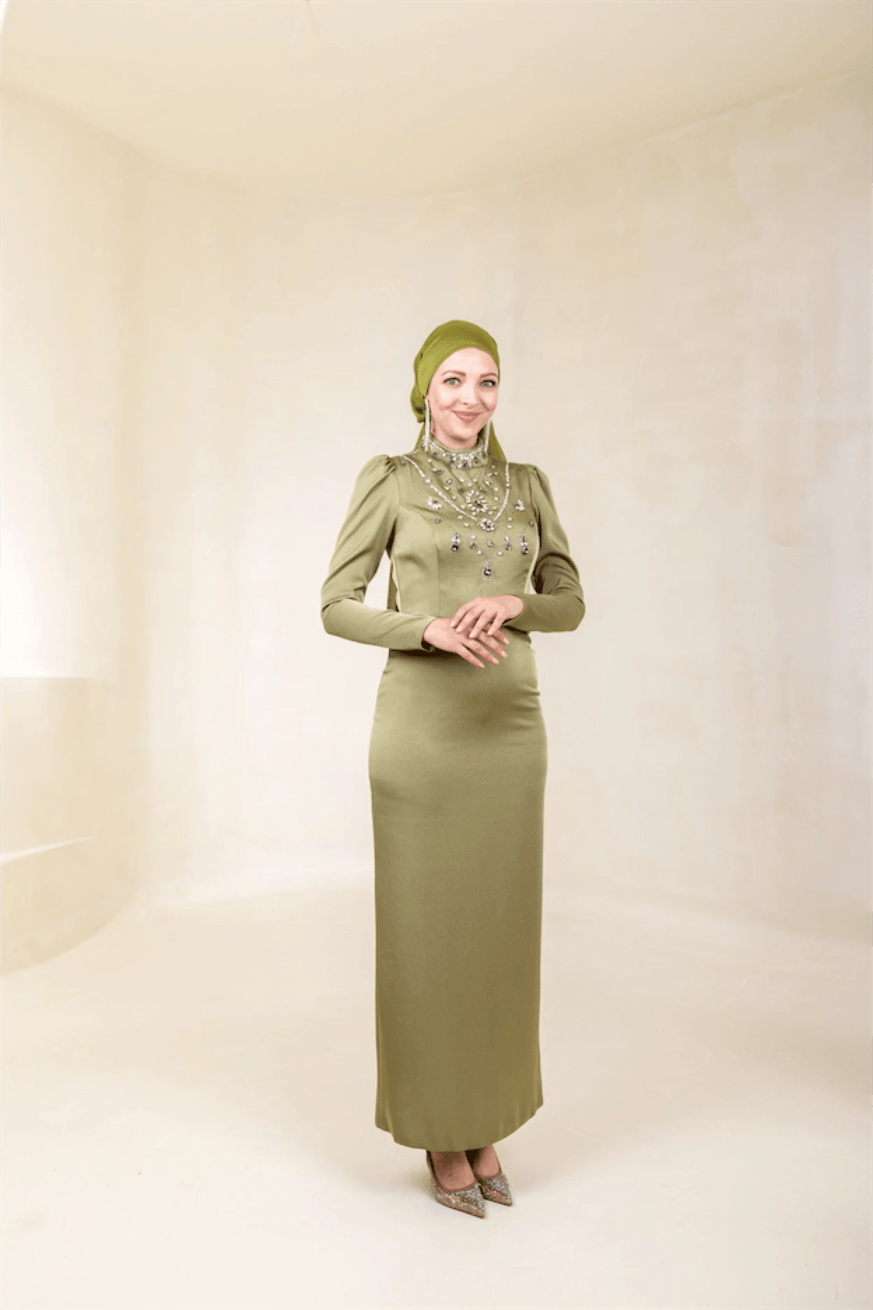 Irene Tesettür Abiye - FioraofDress - tesettur - abiye - 46 - Yağ Yeşili - hijab - evening - dress