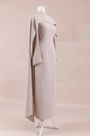 Jawhar Tesettür Abiye - FioraofDress - tesettur - abiye - Taş Renk - 38 - hijab - evening - dress