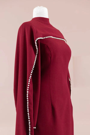 Jawhar Tesettür Abiye - FioraofDress - tesettur - abiye - BORDO - 38 - hijab - evening - dress