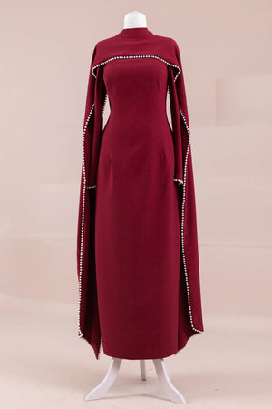 Jawhar Tesettür Abiye - FioraofDress - tesettur - abiye - BORDO - 38 - hijab - evening - dress