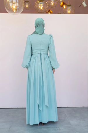 Kuğu Tesettür Abiye - FioraofDress - tesettur - abiye - 36 - mint - hijab - evening - dress