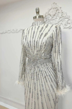 Lamira Tesettür Abiye - FioraofDress - tesettur - abiye - 48 - BEJ - hijab - evening - dress