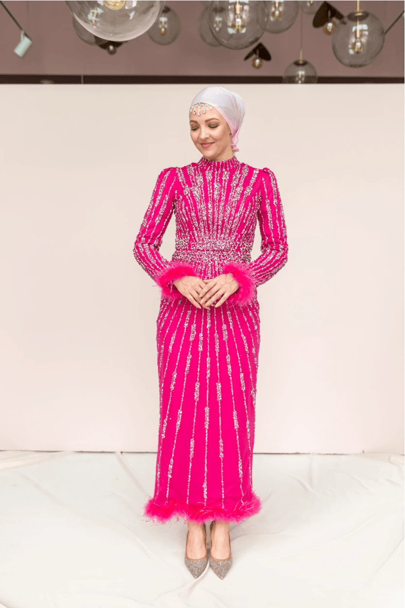 Lamira Tesettür Abiye - FioraofDress - tesettur - abiye - 48 - FUŞYA - hijab - evening - dress