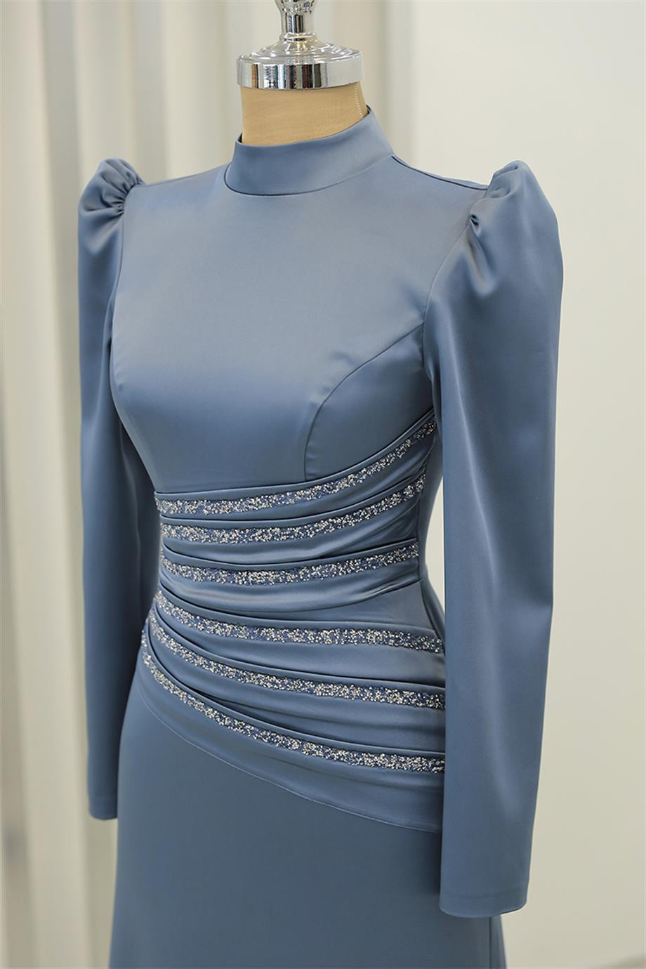 Lavinya Tesettür Abiye Buz Mavisi - FioraofDress - tesettur - abiye - 44 - hijab - evening - dress