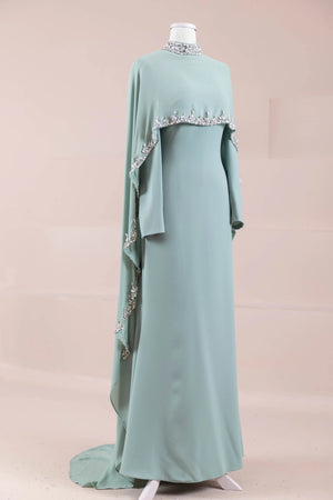 Layali Tesettür Abiye - FioraofDress - tesettur - abiye - OKYANUS MİNT - 40 - hijab - evening - dress