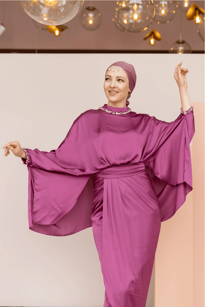 Layla Tesettür Abiye - FioraofDress - tesettur - abiye - 44 - Gül Kurusu - hijab - evening - dress