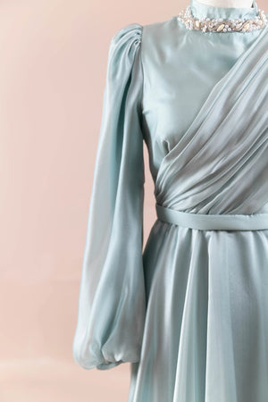 Liora Tesettür Abiye - FioraofDress - tesettur - abiye - mint - 38 - hijab - evening - dress