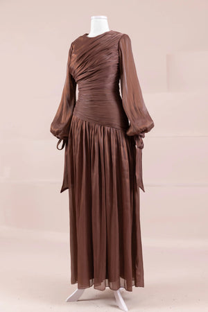 Lova Tesettür Abiye - FioraofDress - tesettur - abiye - berry brown - 38 - hijab - evening - dress