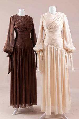 Lova Tesettür Abiye - FioraofDress - tesettur - abiye - berry brown - 38 - hijab - evening - dress