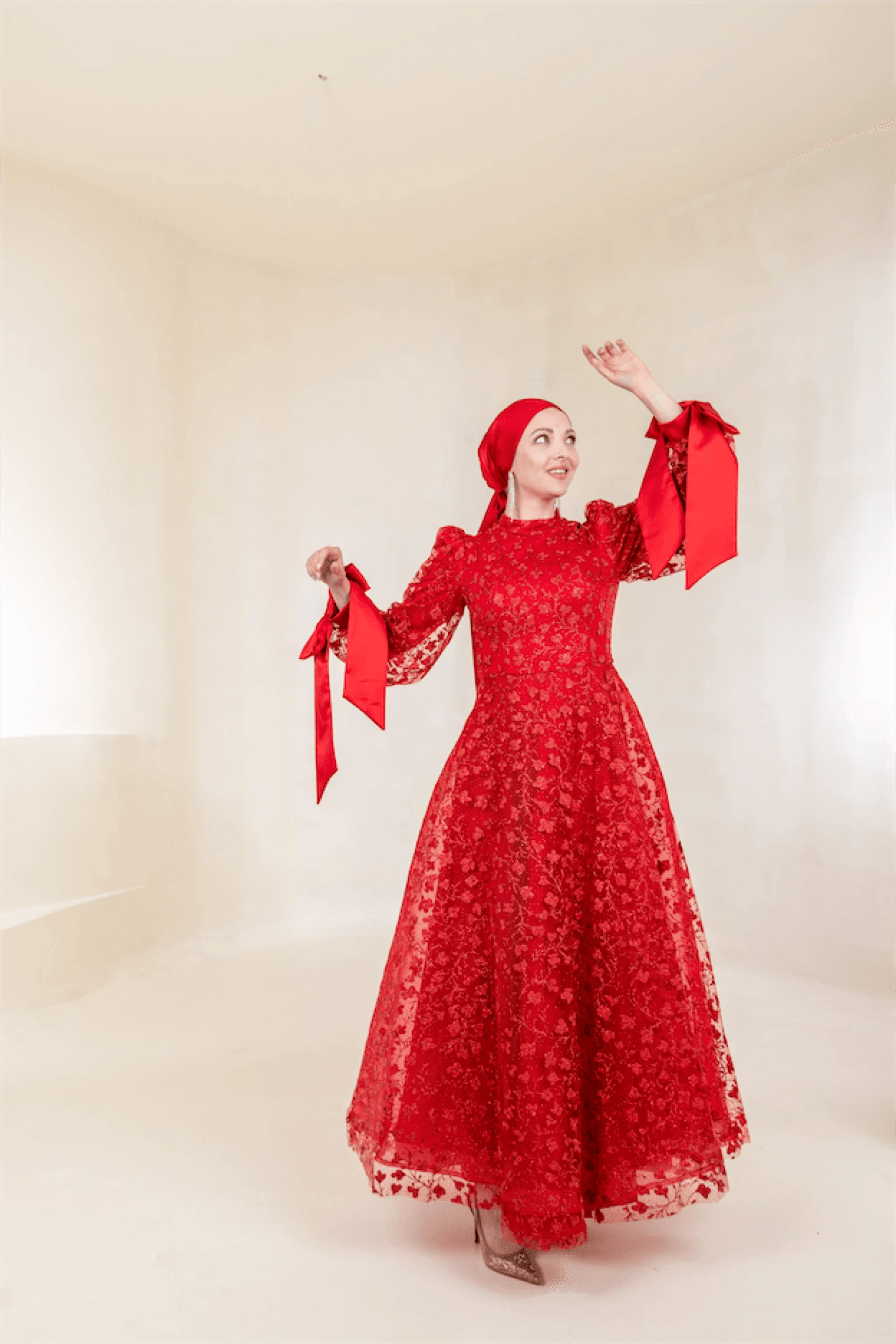 Lucetta Tesettür Abiye - FioraofDress - tesettur - abiye - 44 - Kırmızı - hijab - evening - dress