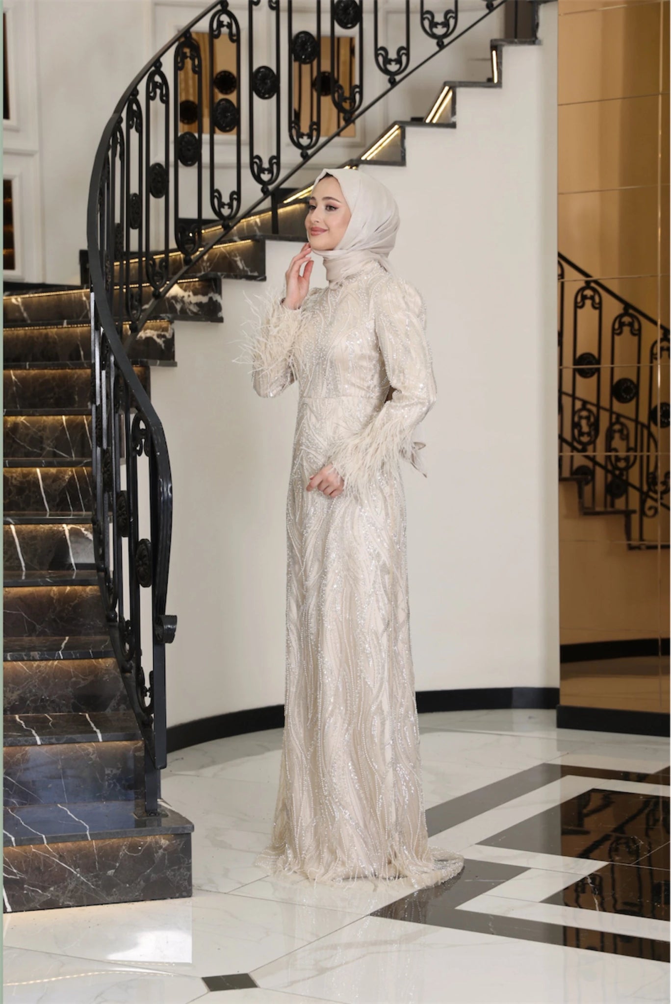 Luisa Tesettür Abiye - FioraofDress - tesettur - abiye - 38 - Taş - hijab - evening - dress