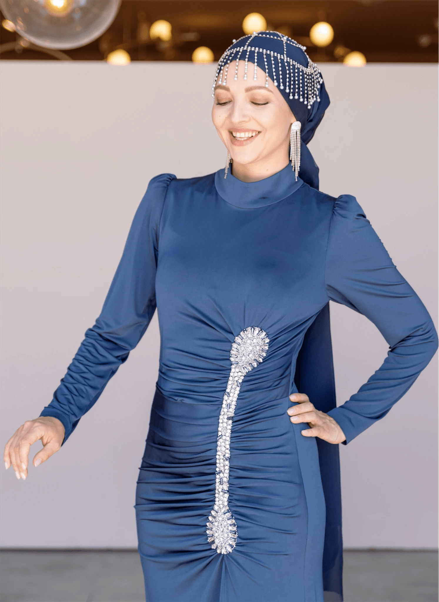 Lydia Tesettür Abiye - FioraofDress - tesettur - abiye - 44 - lacivert - hijab - evening - dress