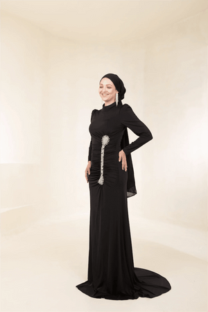 Lydia Tesettür Abiye - FioraofDress - tesettur - abiye - 44 - Siyahh - hijab - evening - dress