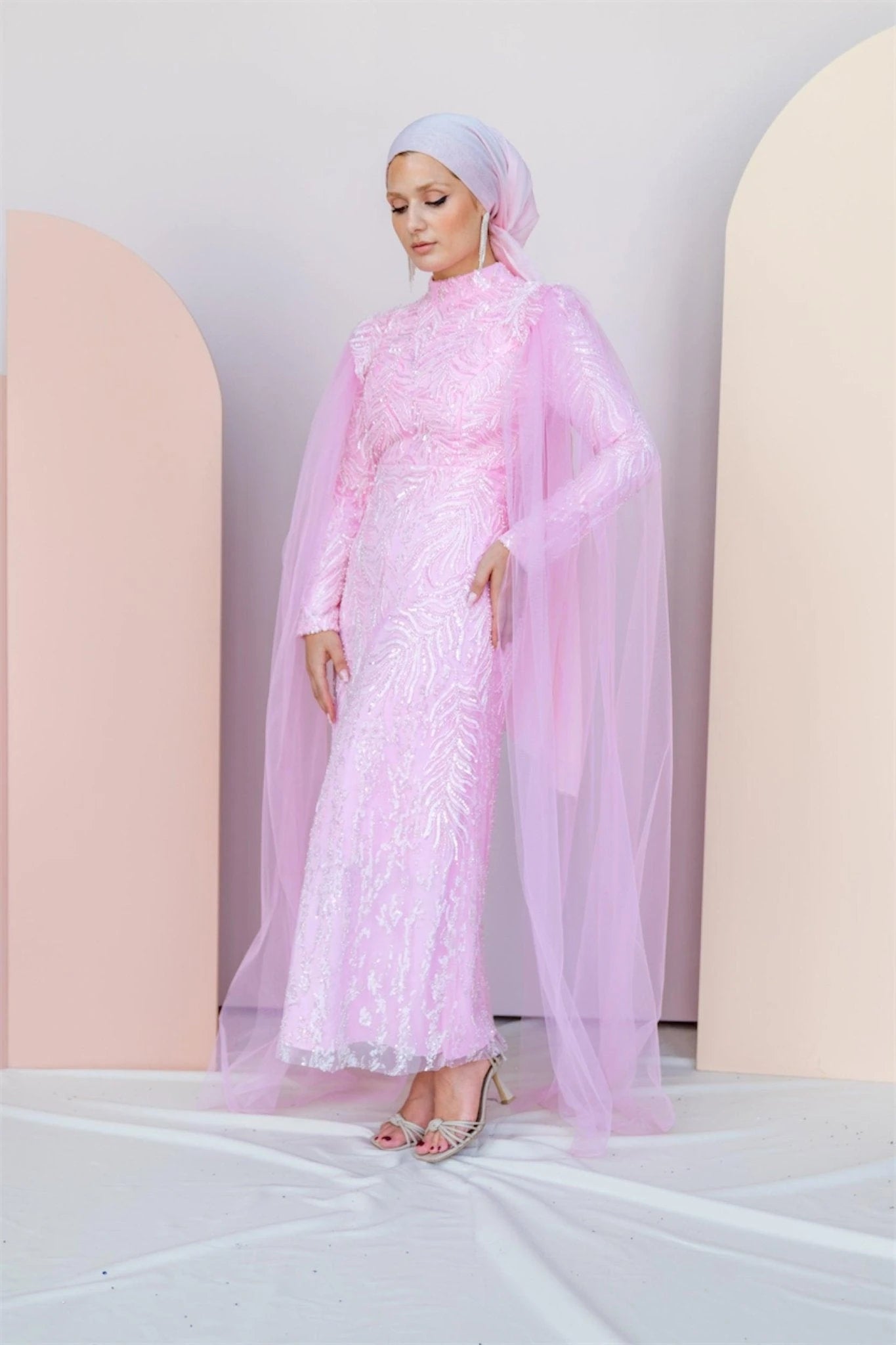 Mahidevran Tesettür Abiye - FioraofDress - tesettur - abiye - 48 - PEMBE - hijab - evening - dress