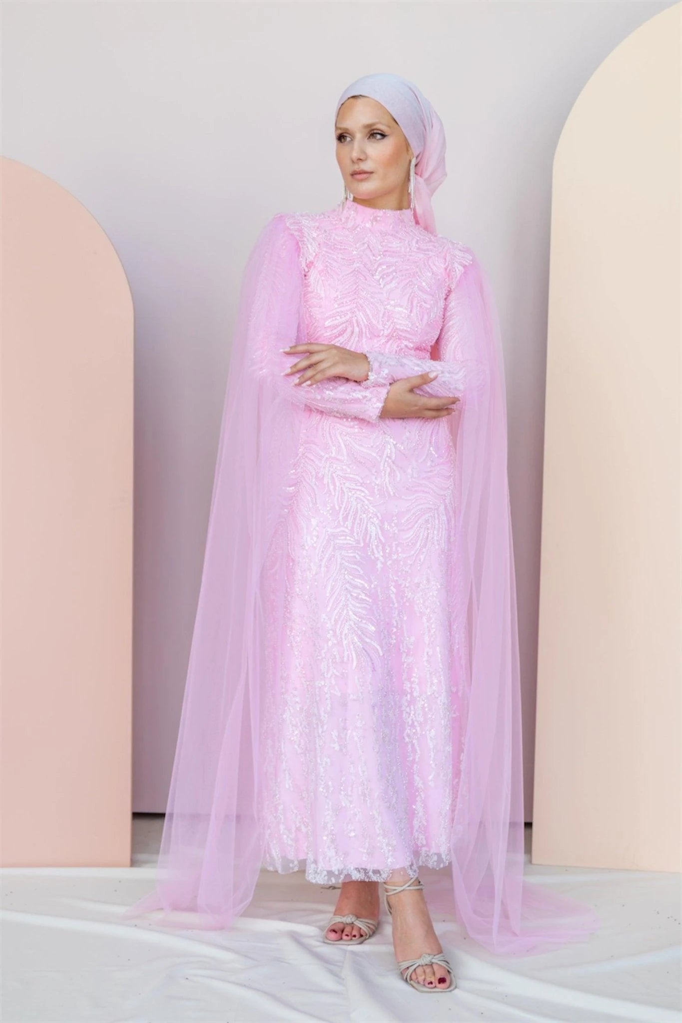 Mahidevran Tesettür Abiye - FioraofDress - tesettur - abiye - 48 - PEMBE - hijab - evening - dress