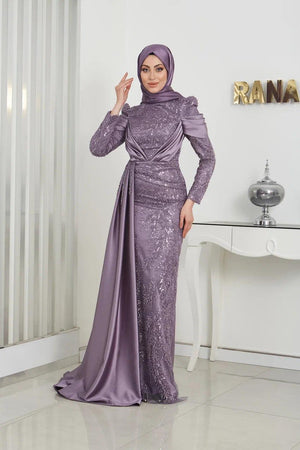Marsilya Tesettür Abiye - FioraofDress - tesettur - abiye - 44 - GOLD - hijab - evening - dress