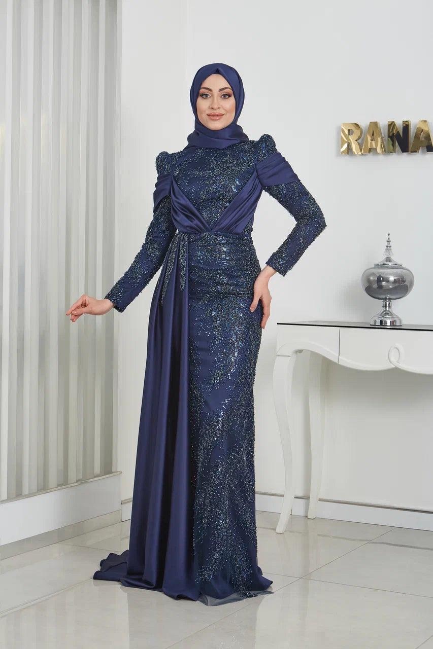 Marsilya Tesettür Abiye - FioraofDress - tesettur - abiye - 44 - GOLD - hijab - evening - dress