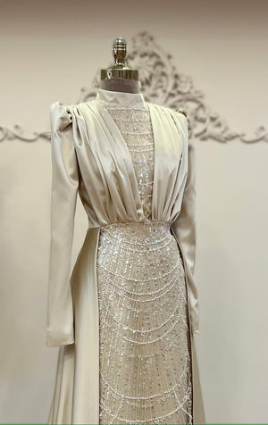 Mathilda Tesettür Abiye - Gold - FioraofDress - tesettur - abiye - 48 - GOLD - hijab - evening - dress