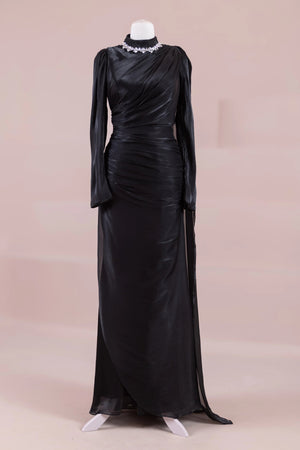 Melya Tesettür Abiye - FioraofDress - tesettur - abiye - SİYAH - 38 - hijab - evening - dress