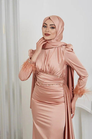 Merinette Tesettür Abiye - FioraofDress - tesettur - abiye - 44 - bronze - hijab - evening - dress