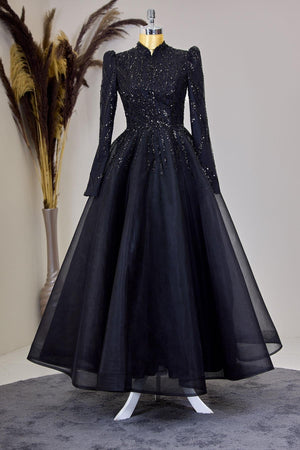 Mila Abiye Tesettür - FioraofDress - tesettur - abiye - Siyahh - 38 - hijab - evening - dress