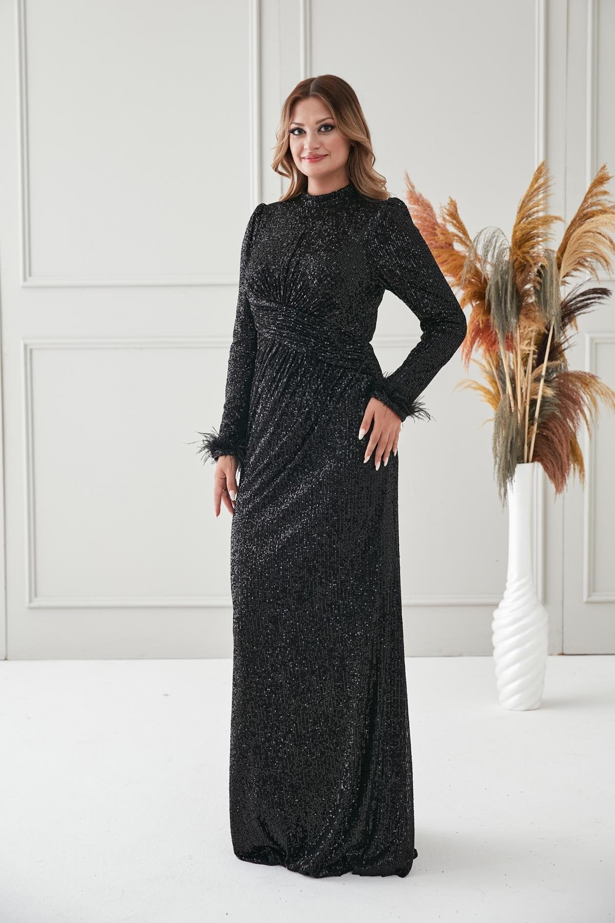 Milena Tesettür Abiye - FioraofDress - tesettur - abiye - SİYAH - 38 - hijab - evening - dress