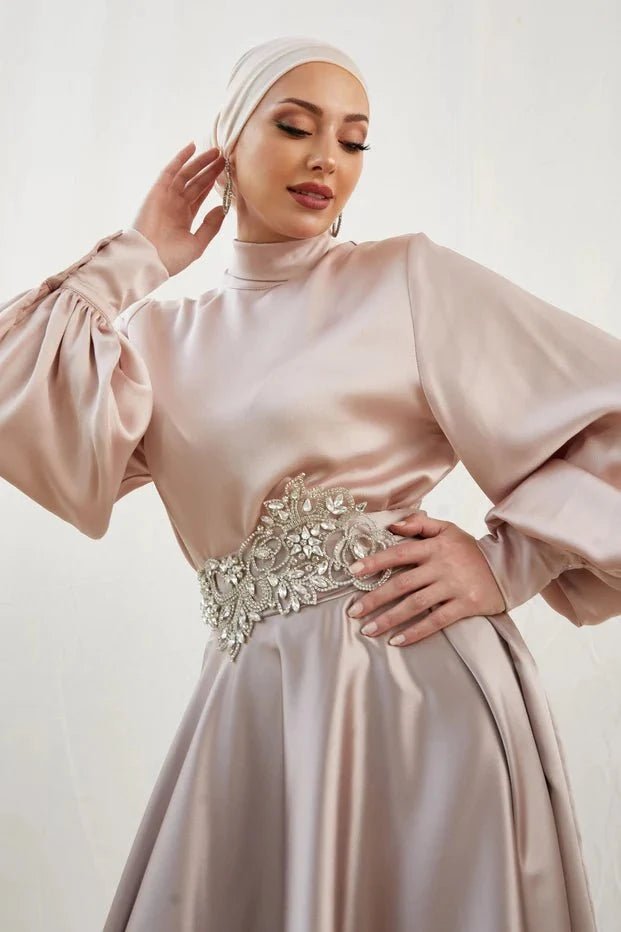 Mina Tesettür Takım - Pudra - FioraofDress - tesettur - abiye - 42 - Pudra - hijab - evening - dress