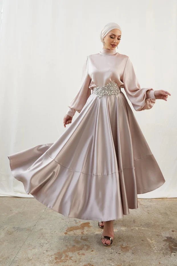 Mina Tesettür Takım - Pudra - FioraofDress - tesettur - abiye - 42 - Pudra - hijab - evening - dress