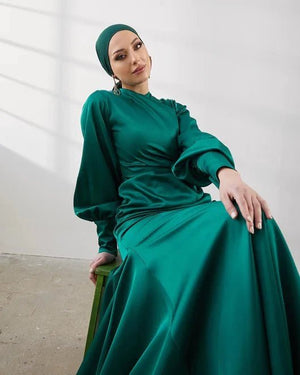 Minel Zümrüt Tesettür Abiye - FioraofDress - tesettur - abiye - 44 - zümrüt - hijab - evening - dress