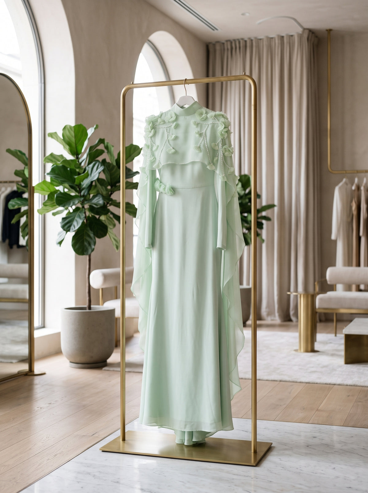 Modest Evening Gown (Tesettür Abiye) — Elegantly Displayed Gown | Generated by Modelize