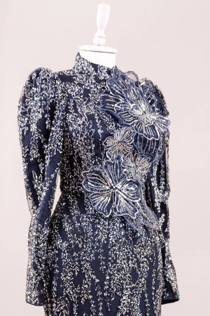 Najma Tesettür Abiye - FioraofDress - tesettur - abiye - LACİVERT - 36 - hijab - evening - dress