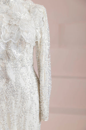 Najma Tesettür Abiye - FioraofDress - tesettur - abiye - krem - 36 - hijab - evening - dress