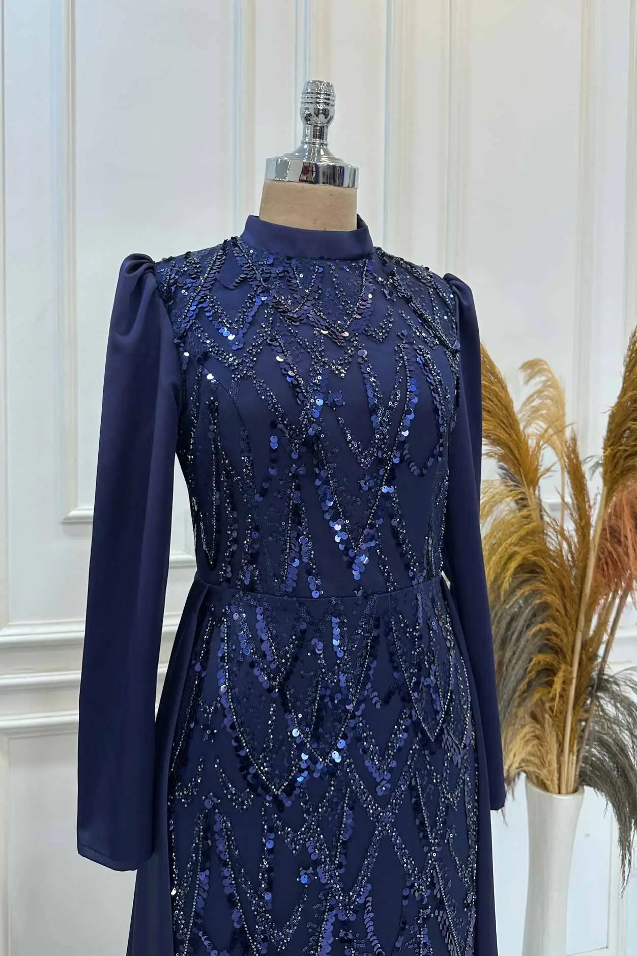 Natalie Tesettür Abiye - FioraofDress - tesettur - abiye - lacivert - 36 - hijab - evening - dress