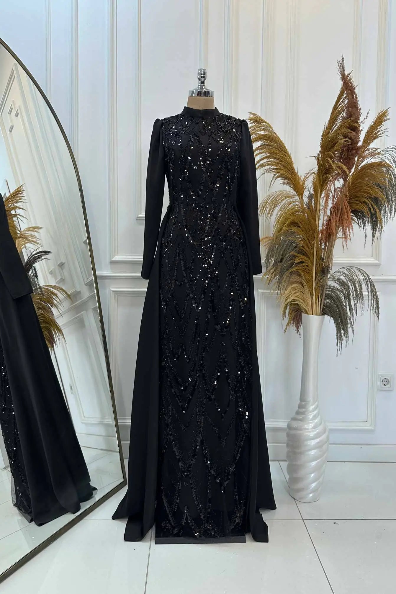 Natalie Tesettür Abiye - FioraofDress - tesettur - abiye - Siyahh - 36 - hijab - evening - dress