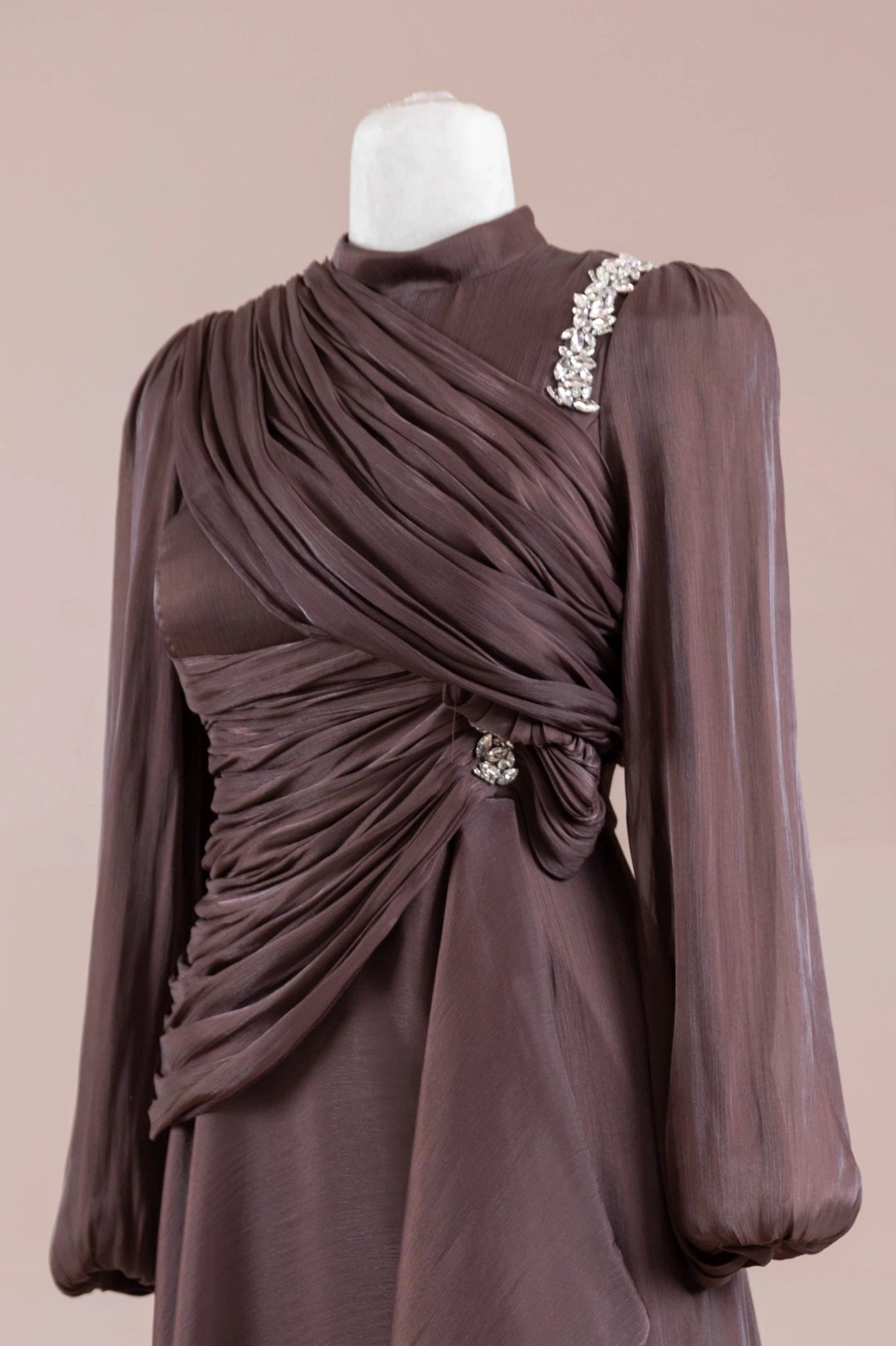 Nedya Tesettür Abiye - FioraofDress - tesettur - abiye - Mocha - 38 - hijab - evening - dress