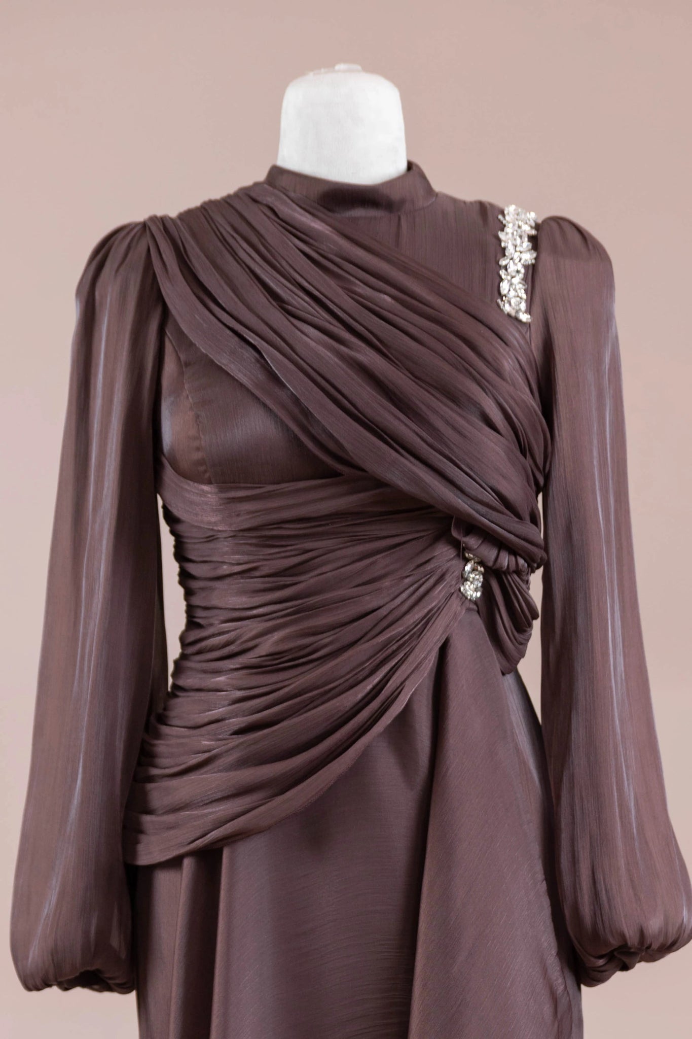 Nedya Tesettür Abiye - FioraofDress - tesettur - abiye - Mocha - 38 - hijab - evening - dress